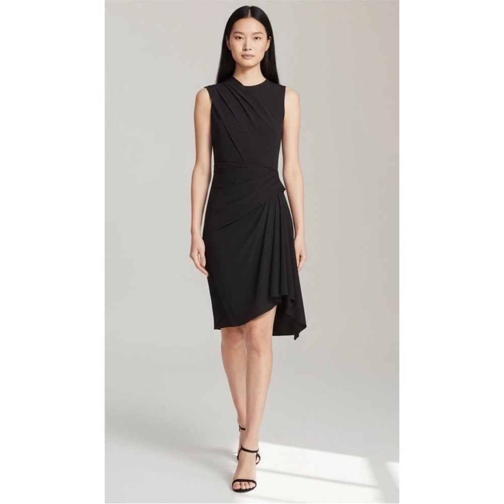 Alexander Wang Sleeveless Draped Black Jersey Dress Sleeveless Sz 4